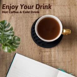 BOTC Siliconen Onderzetters Met Houder - Set Van 10 - Onderzettersset - Onderzetters Voor Glazen - Zwart -KitchenAids Winkel 1200x1200 717