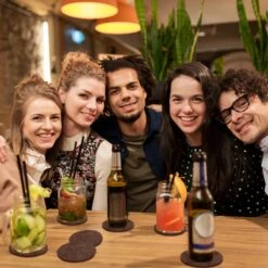 Soothe Onderzetters Voor Glazen - Vilt 10 Stuks – Bruin – Onderzetters Met Houder – Handgemaakt - Hittebestendig, Absorberend En Duurzaam -KitchenAids Winkel 1200x1200 722