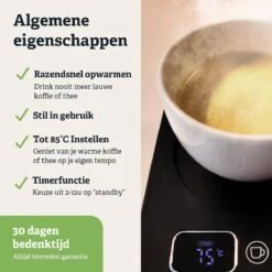 Shutterlight Verwarmde Onderzetter – Tot 85°C – 9 Standen – Timer – Warmhoudplaat Voor Mok Thee & Koffie – Mug Heating Plate – Cup Warmer -KitchenAids Winkel 1200x1200 749