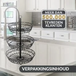 Chefarone Fruit Etagère 3 Laags - Fruitmand Metaal - Fruitschaal - Groentemand - Opberger - Zwart 18 Chefarone Fruit Etagère 3 Laags - Fruitmand Metaal - Fruitschaal - Groentemand - Opberger - Zwart -KitchenAids Winkel 1200x1200 826