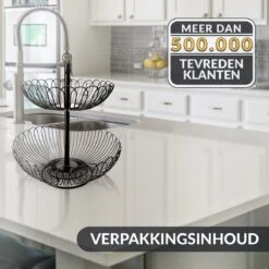 Chefarone Fruit Etagère 2 Laags - Fruitmand Metaal - Fruitschaal - Groentemand - Opberger - Zwart -KitchenAids Winkel 1200x1200 833
