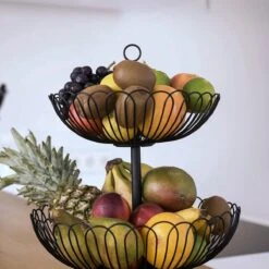 Chefarone Fruit Etagère 2 Laags - Fruitmand Metaal - Fruitschaal - Groentemand - Opberger - Zwart -KitchenAids Winkel 1200x1200 834
