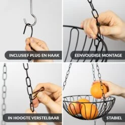 Chefarone Hangende Fruitmand - Fruitschaal 130 CM - Keukenhanger 3 Manden - Fruithangmand - Zwart 13 Chefarone Hangende Fruitmand - Fruitschaal 130 CM - Keukenhanger 3 Manden - Fruithangmand - Zwart -KitchenAids Winkel 1200x1200 879