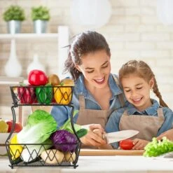 Cgoods Fruitschaal 2 Laags - Fruitschaal - Fruitmand - Fruitschaal Etagere - Schaal - Zwart -KitchenAids Winkel 1200x1200 924