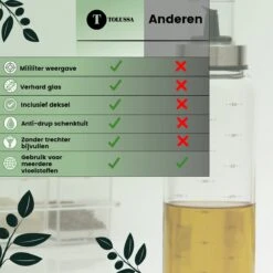 Tolussa Olijfolie Fles 500ML – Oliefles Glas Met Schenktuit – Anti-drup - Incl. Deksel 17 Tolussa Olijfolie Fles 500ML – Oliefles Glas Met Schenktuit – Anti-drup - Incl. Deksel -KitchenAids Winkel 1200x1200 97