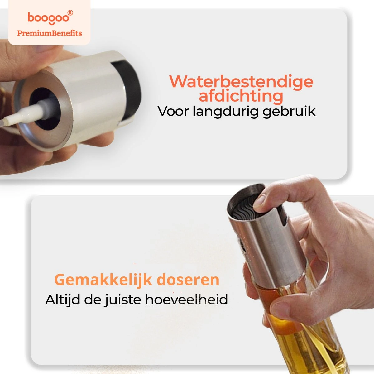 BooGoo® - RVS Olijfolie Sprayer Extreme Deluxe - Olijfolie Fles Verstuiver Voor Keuken - Oliespray - Oliefles - BBQ Accesoires - Olie Pomp Bakspray - Cooking Spray 9 BooGoo® - RVS Olijfolie Sprayer Extreme Deluxe - Olijfolie Fles Verstuiver Voor Keuken - Oliespray - Oliefles - BBQ Accesoires - Olie Pomp Bakspray - Cooking Spray - Afbeelding 7