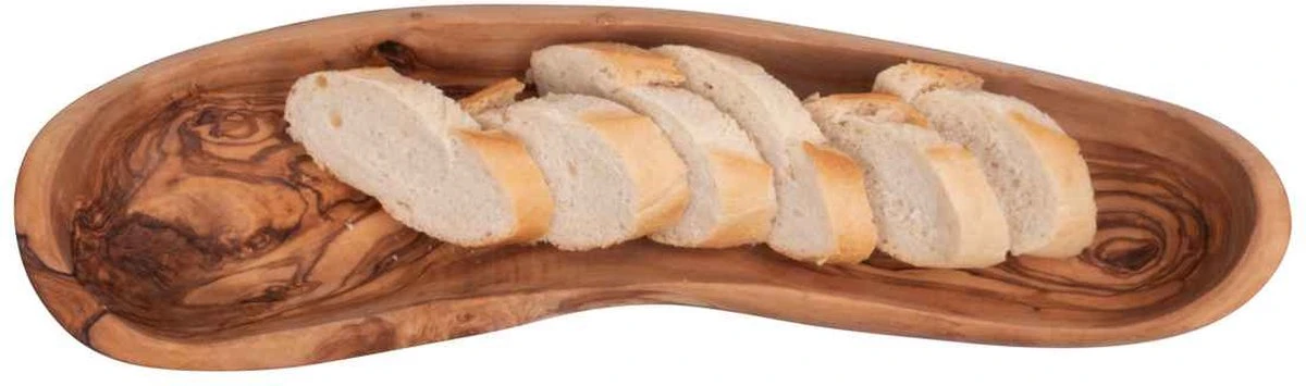 Bowls And Dishes Pure Olive Wood Olijfhouten Broodmand Ca. 30 X 9 Cm - Cadeau Tip! 4 Bowls And Dishes Pure Olive Wood Olijfhouten Broodmand Ca. 30 X 9 Cm - Cadeau Tip! - Afbeelding 2