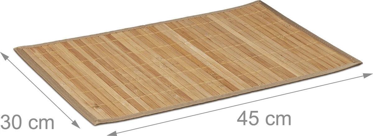 Relaxdays Placemats 6 Stuks, Tafelmatje Bamboe Rechthoekig Verschillende Kleuren 8 Relaxdays Placemats 6 Stuks, Tafelmatje Bamboe Rechthoekig Verschillende Kleuren - Afbeelding 6
