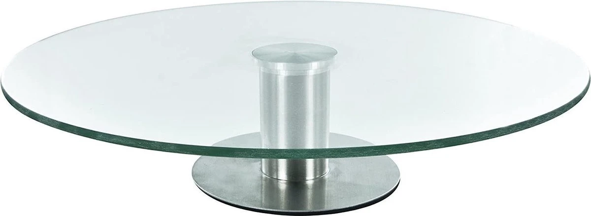 "Secret De Gourmet" Taartplateau Draaibaar | Taartplateau Met Voet | Taartbord | Taart Draaiplateau | Duurzaam | Glas / RVS | Ø 30cm 3 "Secret De Gourmet" Taartplateau Draaibaar | Taartplateau Met Voet | Taartbord | Taart Draaiplateau | Duurzaam | Glas / RVS | Ø 30cm