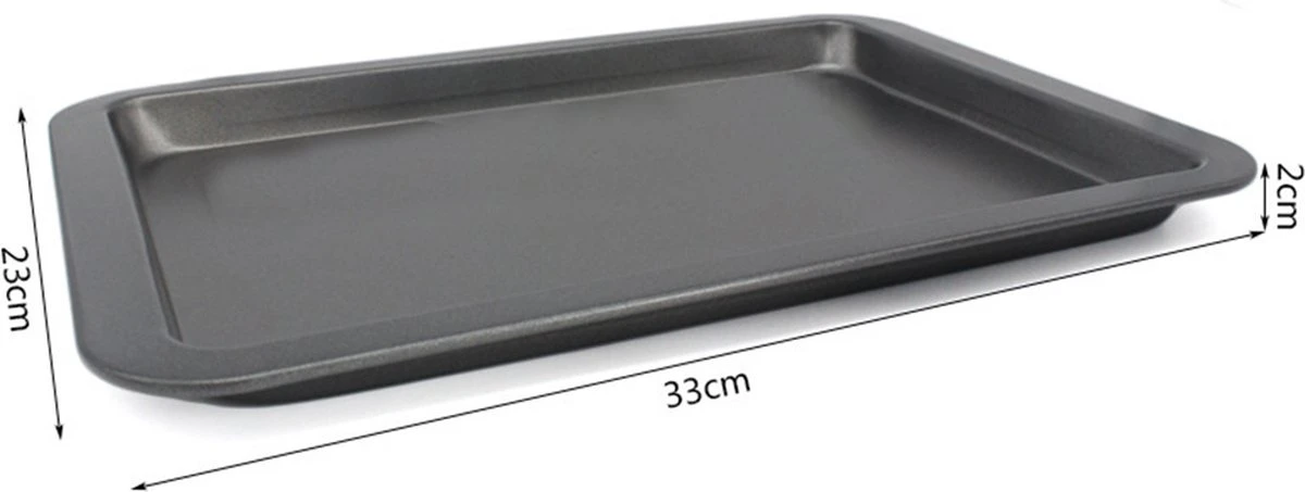 Platte Bakvorm Bakplaat Rechthoekig 33cmx23x2cm | Anti-aanbak Bakplaat Medium 4 Platte Bakvorm Bakplaat Rechthoekig 33cmx23x2cm | Anti-aanbak Bakplaat Medium - Afbeelding 2