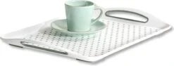 Dienblad Rechthoekig - Anti-slip Dienblad - Diep Dienblad Met Antislip - Met Handvatten - 45.5 X 32 X 4.5 Cm - Kleur: Wit -KitchenAids Winkel 1200x455