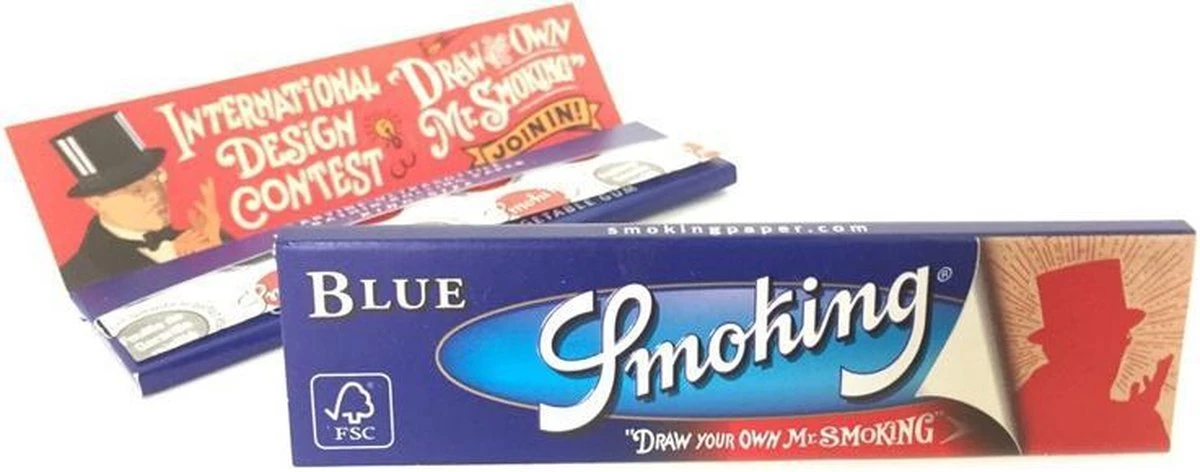Smoking Blue King Size Slim Rolling Papers 50stuks 5 Smoking Blue King Size Slim Rolling Papers 50stuks - Afbeelding 3