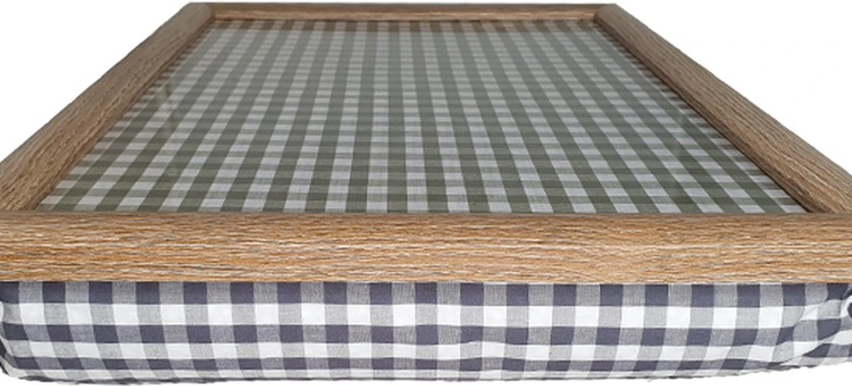 Mars & More Laptray - Schootkussen - Ruitjes Grijs/wit 6 Mars & More Laptray - Schootkussen - Ruitjes Grijs/wit - Afbeelding 4
