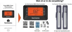 Hermanos® Digitale BBQ Thermometer Draadloos - Vleesthermometer - Oventhermometer - Bluetooth Met App - 2 Meetsondes - Magneet - Incl. Batterijen -KitchenAids Winkel 1200x545