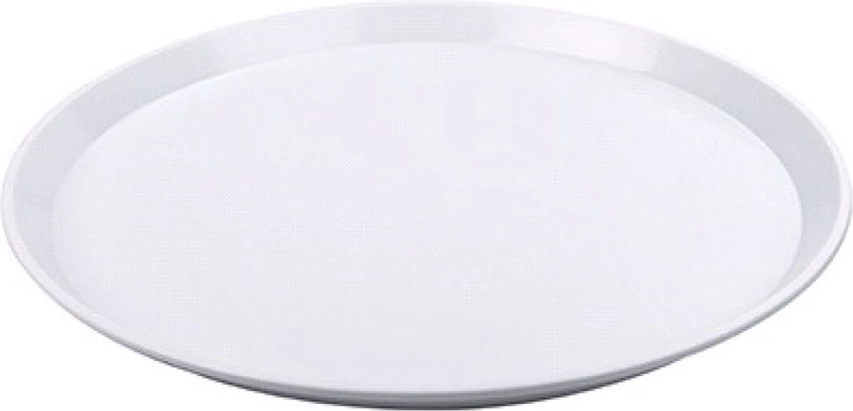 Merkloos Wit Rond Dienblad Van Kunststof 34 Cm - Serveren - Serveerblad 3 Merkloos Wit Rond Dienblad Van Kunststof 34 Cm - Serveren - Serveerblad