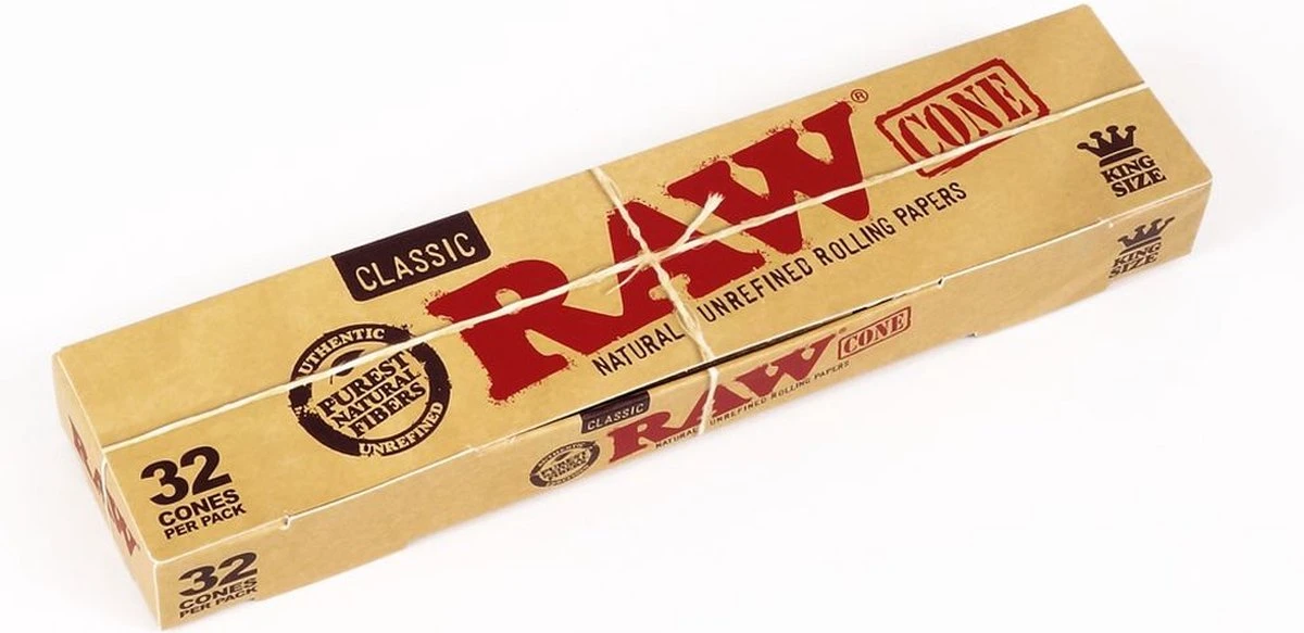 RAW Classic King Size Cone 32 Cones Per Pak 3 RAW Classic King Size Cone 32 Cones Per Pak