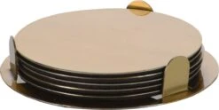 Excellent Houseware 18x Onderzetters Goud RVS Rond Met Houder 8,5 Cm Voor Glazen/bekers/kopjes -KitchenAids Winkel 1200x601 2