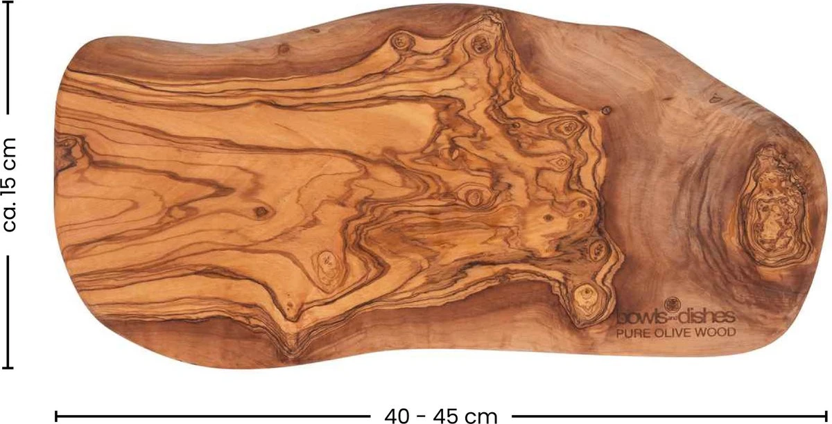 Bowls And Dishes Pure Olive Wood Olijfhouten Borrelplank - Serveerplank - Hapjesplank - Tapasplank - Kaasplank 40 T/m 45 Cm - Cadeau Tip! 8 Bowls And Dishes Pure Olive Wood Olijfhouten Borrelplank - Serveerplank - Hapjesplank - Tapasplank - Kaasplank 40 T/m 45 Cm - Cadeau Tip! - Afbeelding 6