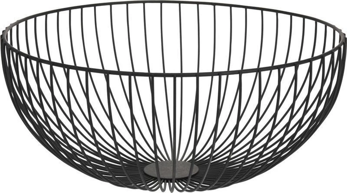 Merkloos Zwarte Fruitschaal/draadmand Metaal 35 Cm - Groot - Draadmanden/opbergmanden/fruitschalen 3 Merkloos Zwarte Fruitschaal/draadmand Metaal 35 Cm - Groot - Draadmanden/opbergmanden/fruitschalen