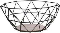 Gusta Fruitmand - Metaal - Hout - 26x25x12 Cm