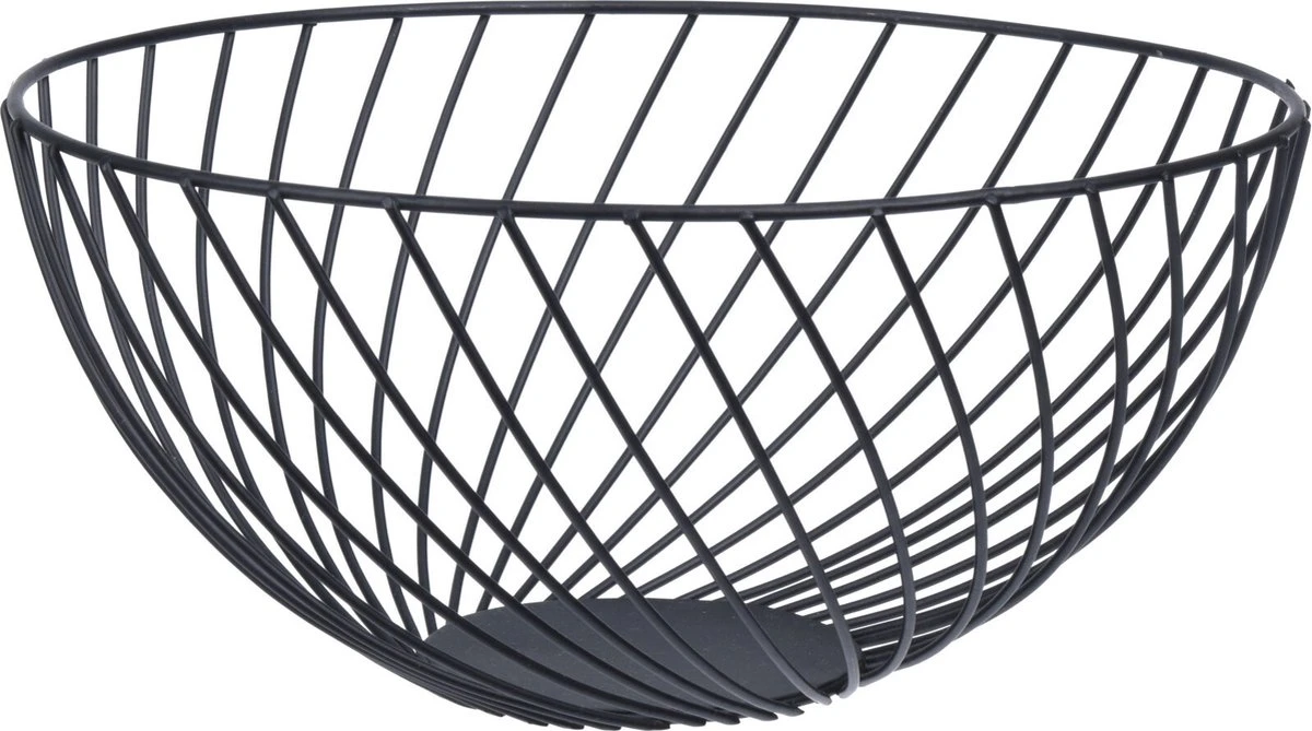 Excellent Houseware Metalen Fruitmand/fruitschaal Zwart Rond 25 Cm - Fruitschalen/fruitmanden - Draadmand 3 Excellent Houseware Metalen Fruitmand/fruitschaal Zwart Rond 25 Cm - Fruitschalen/fruitmanden - Draadmand