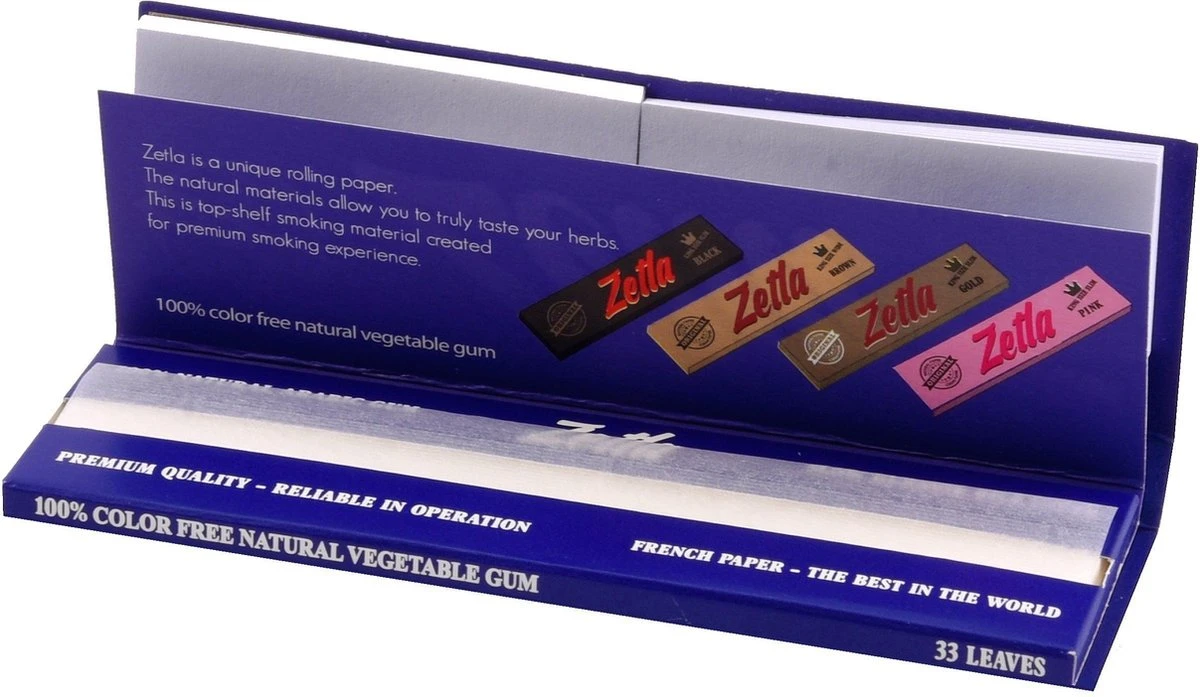 Vloeipapier | Vloei | Breed + Filtertips | Zetla Blauw 4 Vloeipapier | Vloei | Breed + Filtertips | Zetla Blauw - Afbeelding 2