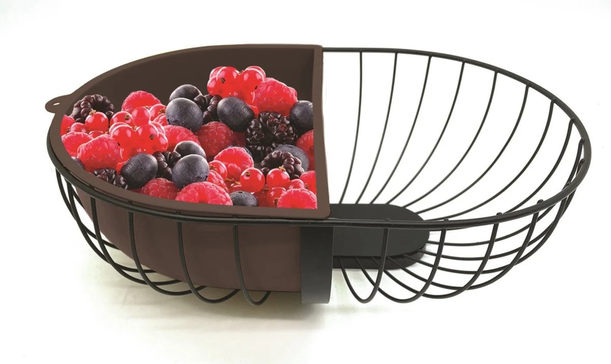 Fruitschaal/fruitmand Metaal Met Inzetbakje Zwart 30 X 20 Cm - Fruitschalen/fruitmanden - Draadmand Van Metaal 7 Fruitschaal/fruitmand Metaal Met Inzetbakje Zwart 30 X 20 Cm - Fruitschalen/fruitmanden - Draadmand Van Metaal - Afbeelding 5