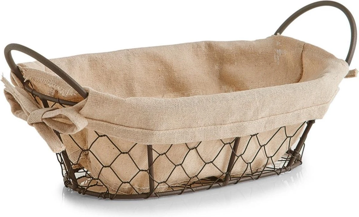 1x Vintage Brood Serveer Mandjes Metaaldraad 26 X 17 Cm - Zeller - Keukenbenodigdheden - Tafel Dekken - Ontbijten/Brunchen/Lunchen - Broodjes/bolletjes Serveren - Broodmanden 3 1x Vintage Brood Serveer Mandjes Metaaldraad 26 X 17 Cm - Zeller - Keukenbenodigdheden - Tafel Dekken - Ontbijten/Brunchen/Lunchen - Broodjes/bolletjes Serveren - Broodmanden