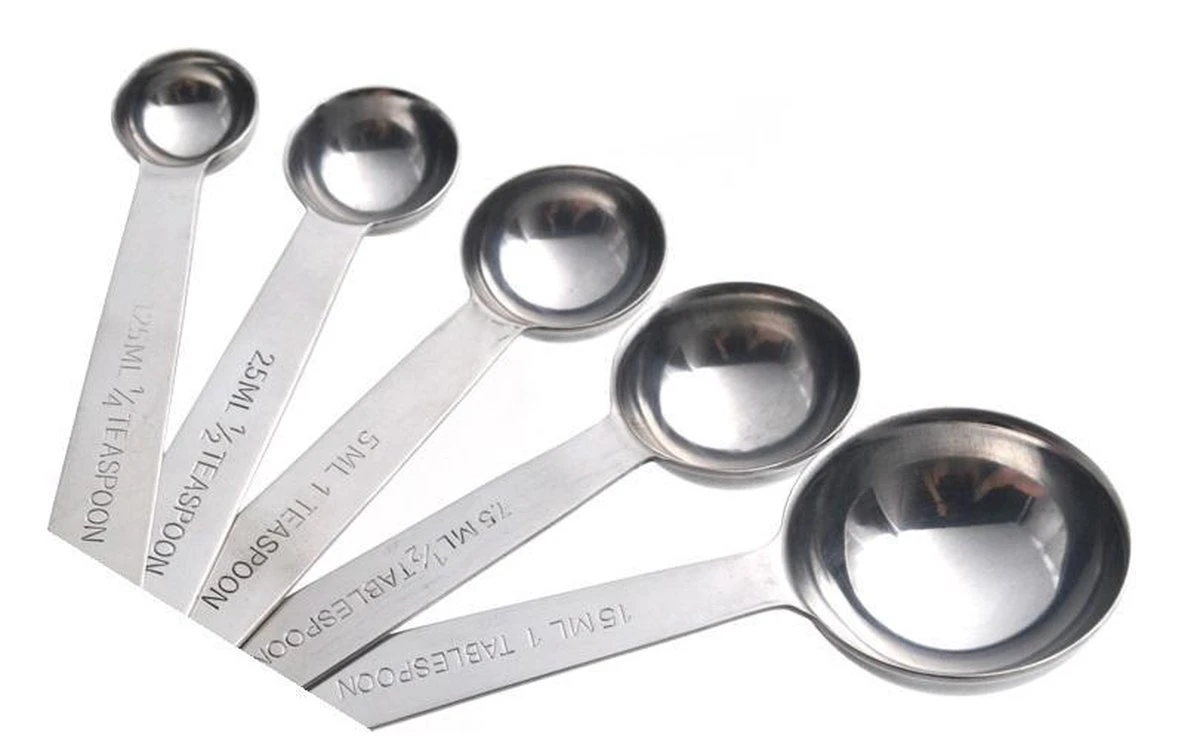 RVS Maatlepel Set - 5 Delig - Roestvrijstalen/metalen Lepels/maatschepjes In Verschillende Maten 4 RVS Maatlepel Set - 5 Delig - Roestvrijstalen/metalen Lepels/maatschepjes In Verschillende Maten - Afbeelding 2