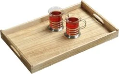 Merkloos FSC® Houten Dienblad Rechthoekig - Design Koffie / Thee Dienblad - Dienblad Met Handvatten - Paulownia Hout - 47 X 29.5 X 4.5 Cm -KitchenAids Winkel 1200x745