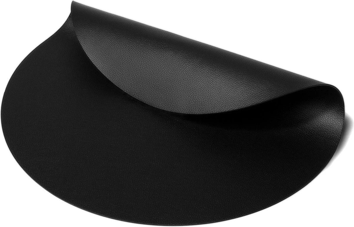 Jay Hill Placemats - Vegan Leer - Zwart - ø 38 Cm - 6 Stuks 3 Jay Hill Placemats - Vegan Leer - Zwart - ø 38 Cm - 6 Stuks