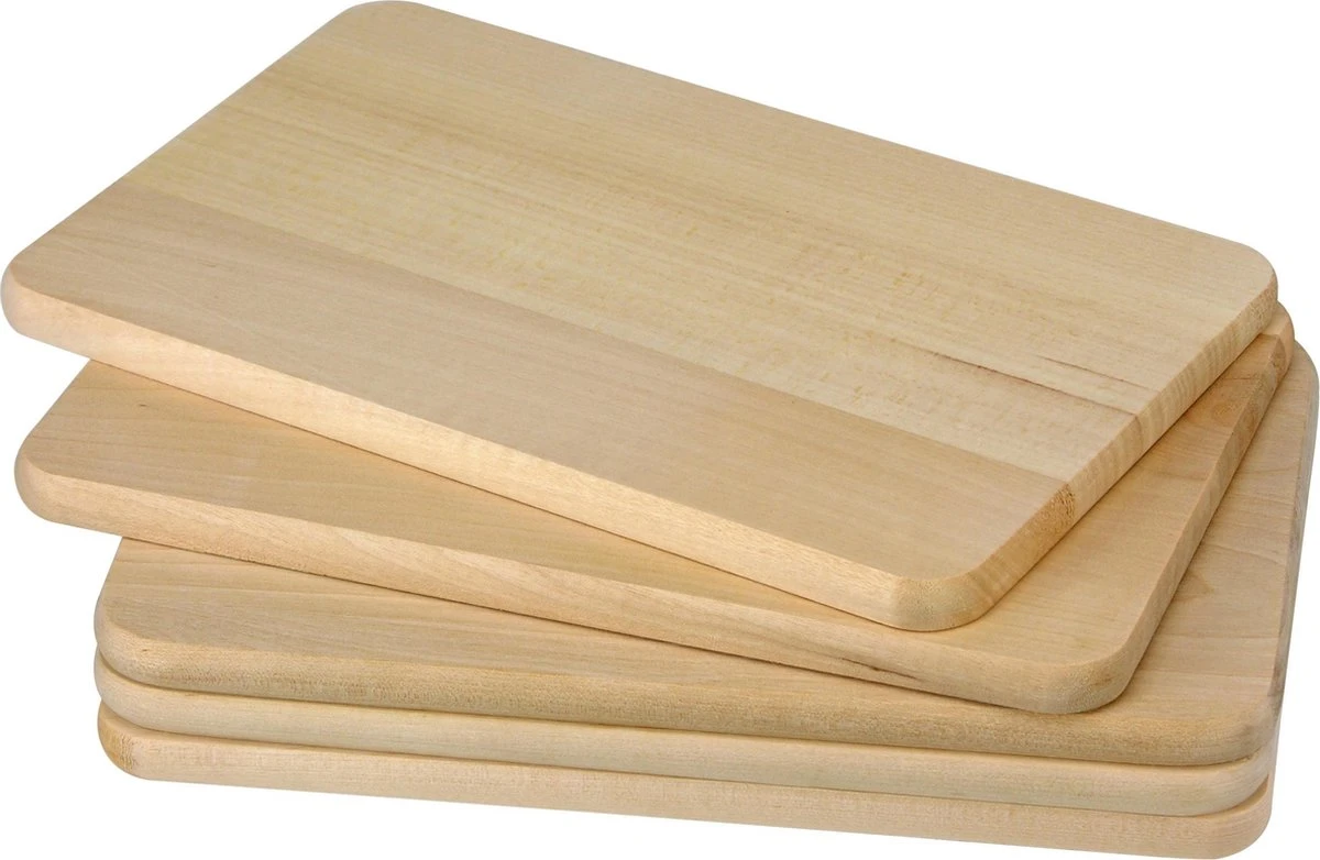 Merkloos 10x Houten Ontbijtplankjes/snijplankjes Set 21,5 X 13,5 Cm - 21,5 X 13,5 X 1 Cm - Snijplanken 4 Merkloos 10x Houten Ontbijtplankjes/snijplankjes Set 21,5 X 13,5 Cm - 21,5 X 13,5 X 1 Cm - Snijplanken - Afbeelding 2