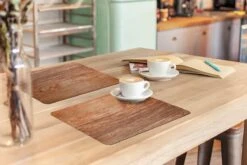 Placemat - Placemats Kunststof - De Hout Structuur Van Een Plank - 45x30 Cm - 6 Stuks - Hittebestendig - Anti-Slip - Onderlegger - Afneembaar -KitchenAids Winkel 1200x800 34
