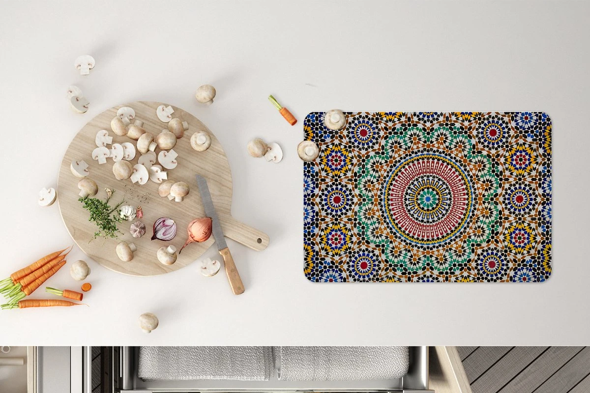 Placemat - Placemats Kunststof - Een Bovenaanzicht Van Marokkaans Mozaïek - 45x30 Cm - 6 Stuks - Hittebestendig - Anti-Slip - Onderlegger - Afneembaar 7 Placemat - Placemats Kunststof - Een Bovenaanzicht Van Marokkaans Mozaïek - 45x30 Cm - 6 Stuks - Hittebestendig - Anti-Slip - Onderlegger - Afneembaar - Afbeelding 5