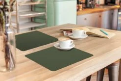 Placemats - Groen - Kleur - Neutraal - Vinyl - Antislip - Placemat - Onderleggers - 45x30 Cm - Eetkamer - Keuken Accessoires -KitchenAids Winkel 1200x800 62