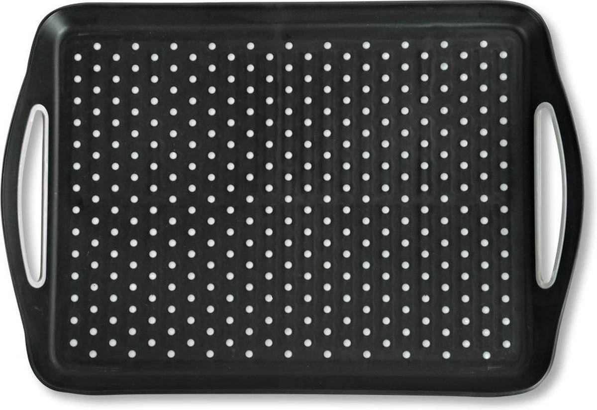Dienblad Rechthoekig - Anti-slip Dienblad - Diep Dienblad Met Antislip - Met Handvatten - 45.5 X 32 X 4.5 Cm - Kleur: Zwart 6 Dienblad Rechthoekig - Anti-slip Dienblad - Diep Dienblad Met Antislip - Met Handvatten - 45.5 X 32 X 4.5 Cm - Kleur: Zwart - Afbeelding 4