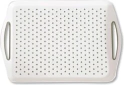 Dienblad Rechthoekig - Anti-slip Dienblad - Diep Dienblad Met Antislip - Met Handvatten - 45.5 X 32 X 4.5 Cm - Kleur: Wit -KitchenAids Winkel 1200x826