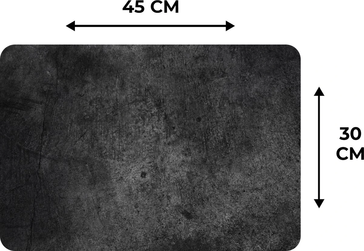 Placemat - Beton Design - Vintage - Zwart - Tafeldecoratie - Tafelbeschermer - Placemats - 6 Stuks - 45x30 Cm 6 Placemat - Beton Design - Vintage - Zwart - Tafeldecoratie - Tafelbeschermer - Placemats - 6 Stuks - 45x30 Cm - Afbeelding 4