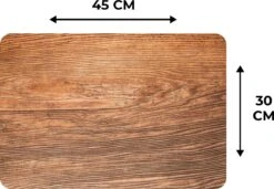 Placemat - Placemats Kunststof - De Hout Structuur Van Een Plank - 45x30 Cm - 6 Stuks - Hittebestendig - Anti-Slip - Onderlegger - Afneembaar -KitchenAids Winkel 1200x830 2