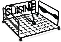 Servethouder - Servettenhouder - Houder Voor Servetten - RVS - Zwart