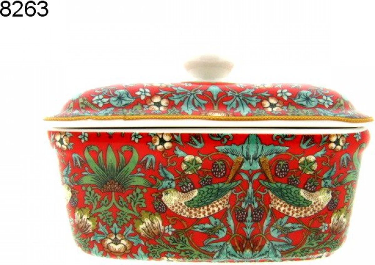 Botervloot Strawberry Thief Rood 3 Botervloot Strawberry Thief Rood