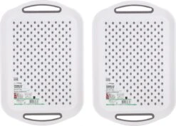 2x Stuks Benson Dienbladen/serveerbladen Antislip Rechthoekig Wit 40 X 28 Cm