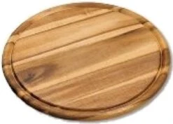 Houten Broodplank/serveerplank Rond Met Sapgroef 30 Cm - Snijplanken/serveerplanken Van Hout