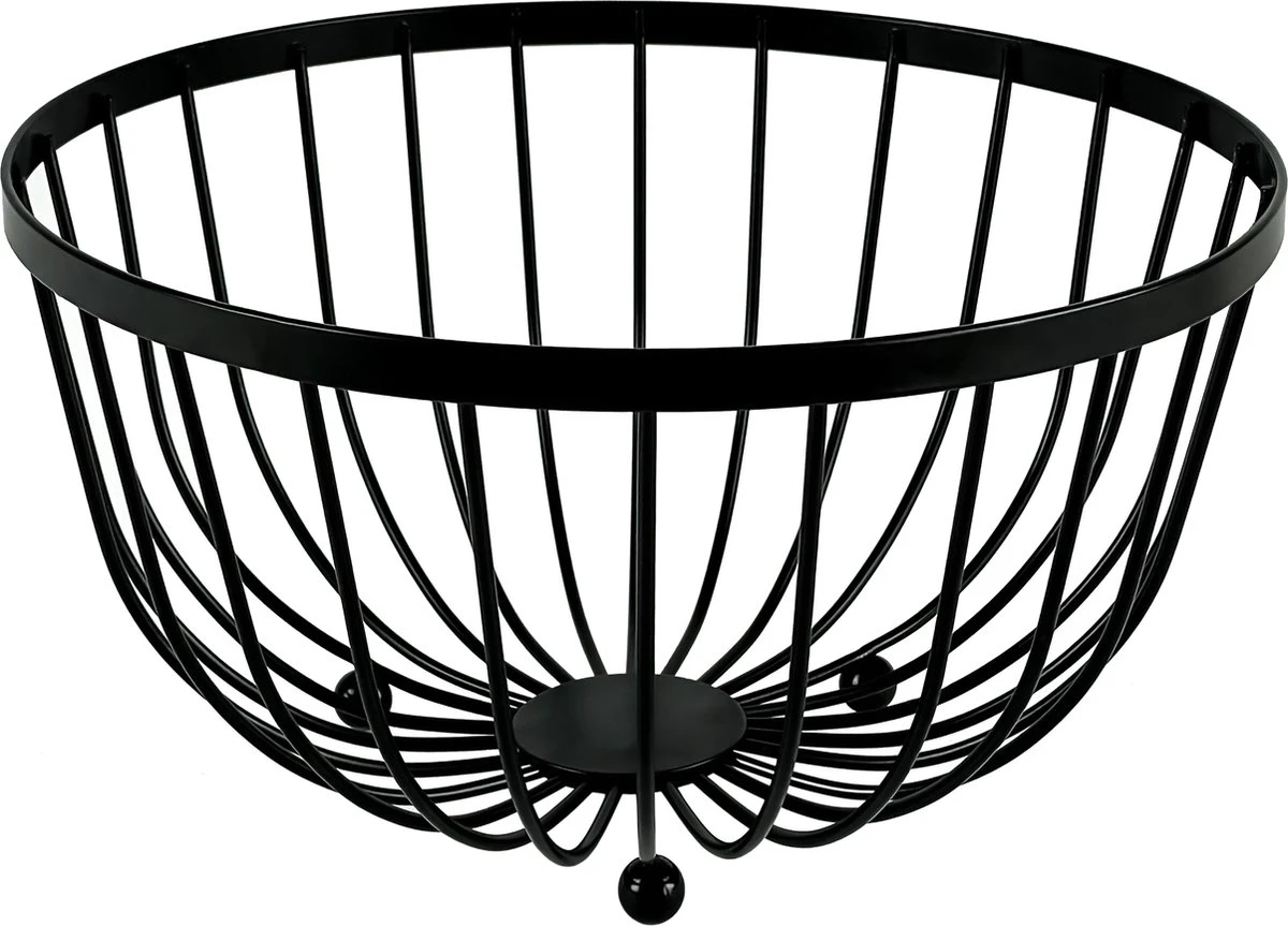 Merkloos Fruitschaal - Fruitmand - Metaal - Zwart 4 Merkloos Fruitschaal - Fruitmand - Metaal - Zwart - Afbeelding 2