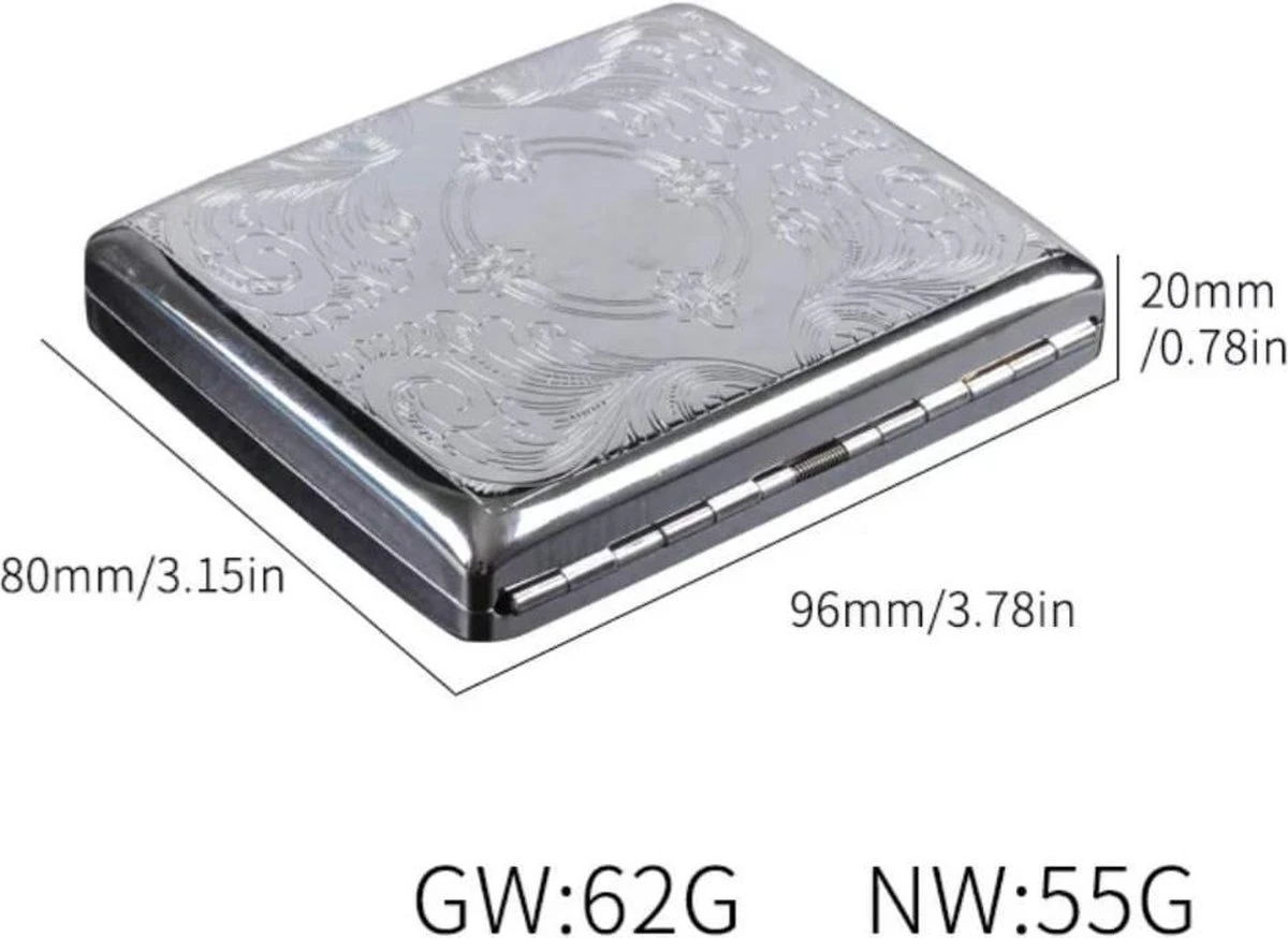 Merkloos Luxe Sigarettenhouder - Sigaretten Box 3 - Sigaretten Opbergdoosje - Sigaretten Koker Metaal - 20 Sigaretten - Cigarettecase 10 Merkloos Luxe Sigarettenhouder - Sigaretten Box 3 - Sigaretten Opbergdoosje - Sigaretten Koker Metaal - 20 Sigaretten - Cigarettecase - Afbeelding 8