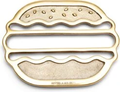 Riviera Maison Onderzetter Voor Pannen, Hamburger - Classic Burger Trivet - Goud - Aluminium - 1 Stuk