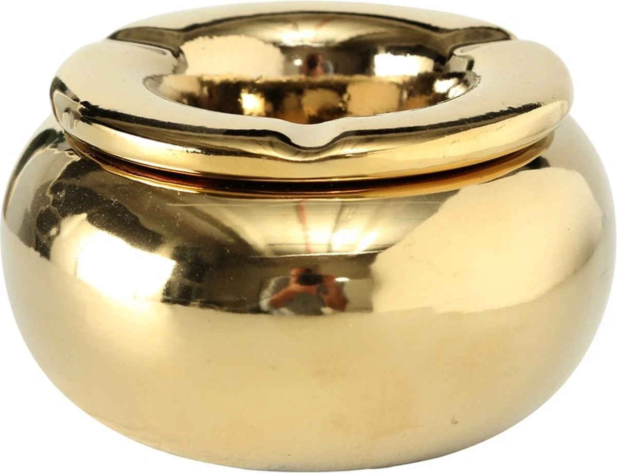 Merkloos Terras Asbakken Goud Kleur 14 Cm - Buiten Asbakken - Tafelaccessoires - Tuin Artikelen 3 Merkloos Terras Asbakken Goud Kleur 14 Cm - Buiten Asbakken - Tafelaccessoires - Tuin Artikelen
