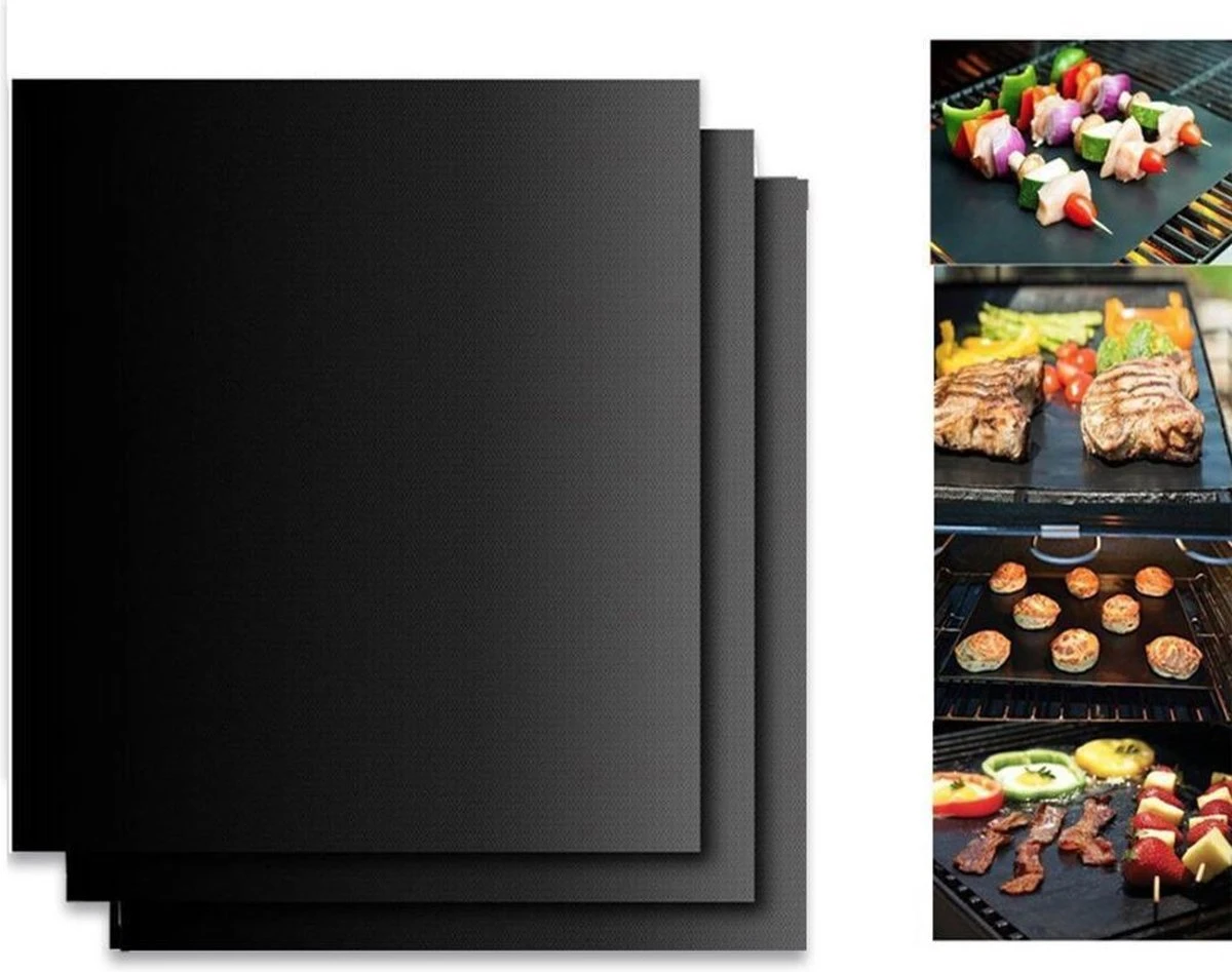 3 + 1 GRATIS: BBQ Matjes 3 Stuks - Grill Mat - Barbecue Accessoires - Oven Mat 6 3 + 1 GRATIS: BBQ Matjes 3 Stuks - Grill Mat - Barbecue Accessoires - Oven Mat - Afbeelding 4
