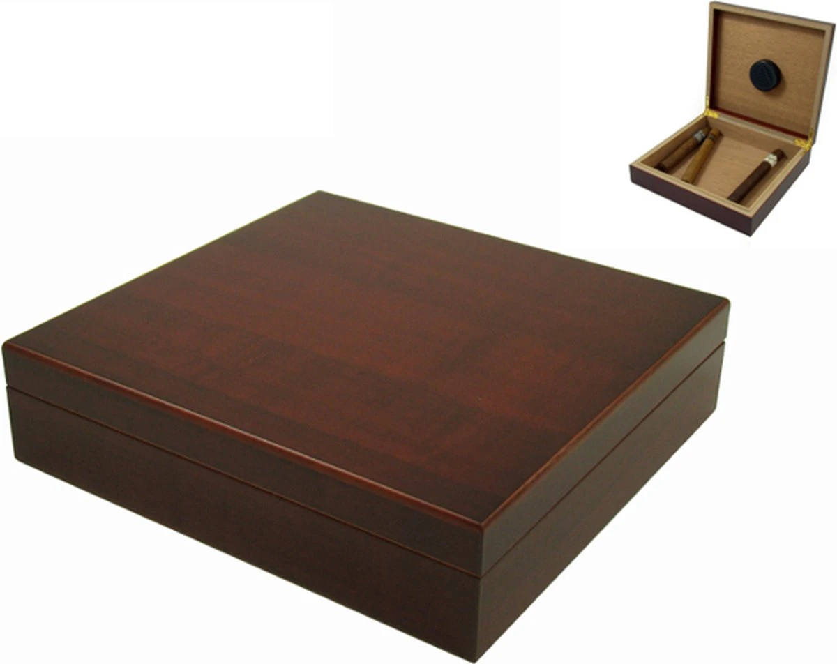 Humidor Cedarwood Kleur Met Humdifier 225 X 215 X 57 Mm 4 Humidor Cedarwood Kleur Met Humdifier 225 X 215 X 57 Mm - Afbeelding 2