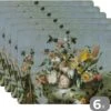 Placemat - Placemats Kunststof - Bloemen - Oude Meesters - Olieverf - 45x30 Cm - 6 Stuks - Hittebestendig - Anti-Slip - Onderlegger - Afneembaar -KitchenAids Winkel 1200x956 1